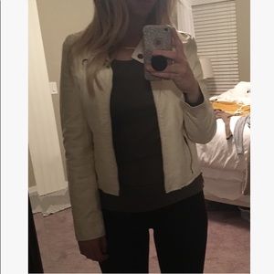 Off White Leather-like Jacket